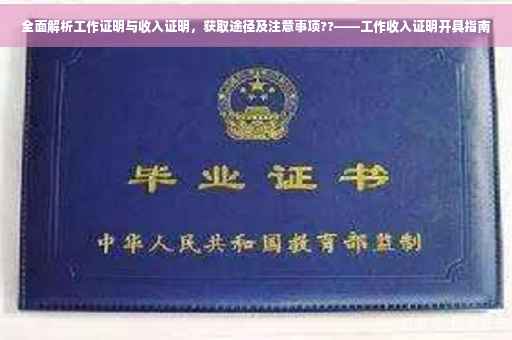 全面解析工作证明与收入证明，获取途径及注意事项??——工作收入证明开具指南