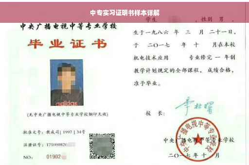 中专实习证明书样本详解