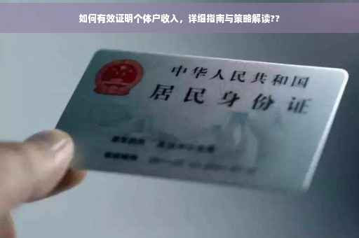 如何有效证明个体户收入，详细指南与策略解读??