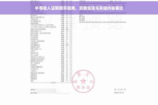 中等收入证明撰写指南，洞察生活与关键内容表达