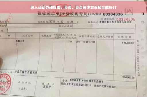 收入证明办理指南，步骤、要点与注意事项全解析??