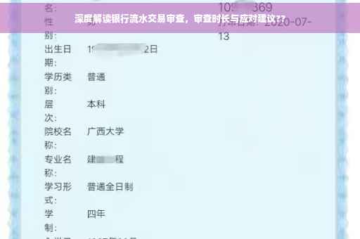 深度解读银行流水交易审查，审查时长与应对建议??