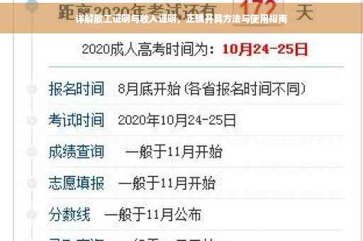 详解散工证明与收入证明，正确开具方法与使用指南