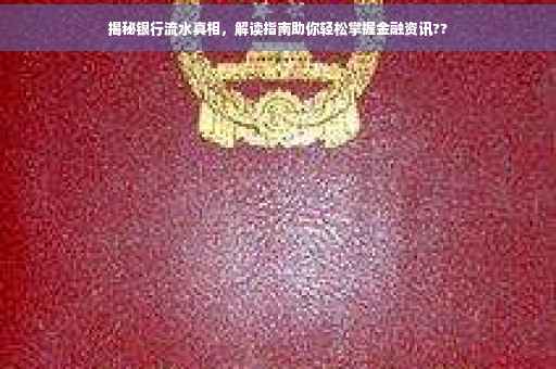 揭秘银行流水真相，解读指南助你轻松掌握金融资讯??