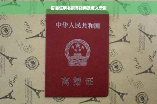 田亩证明书撰写指南及范文示例
