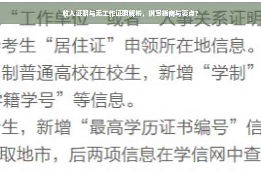 收入证明与无工作证明解析，撰写指南与要点?