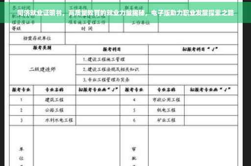 同济就业证明书，高质量教育的就业力量揭秘，电子版助力职业发展探索之路