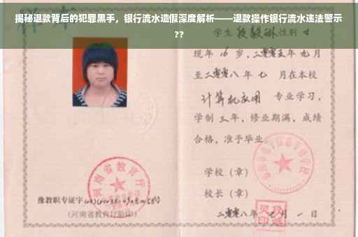 揭秘退款背后的犯罪黑手，银行流水造假深度解析——退款操作银行流水违法警示??
