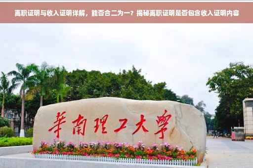 离职证明与收入证明详解，能否合二为一？揭秘离职证明是否包含收入证明内容