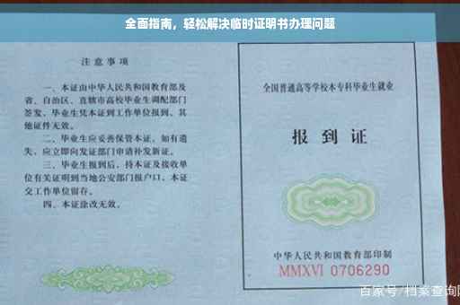 全面指南，轻松解决临时证明书办理问题