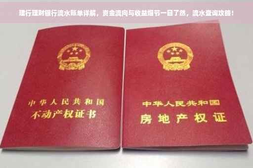 建行理财银行流水账单详解，资金流向与收益细节一目了然，流水查询攻略！