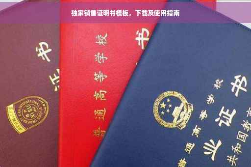 独家销售证明书模板，下载及使用指南