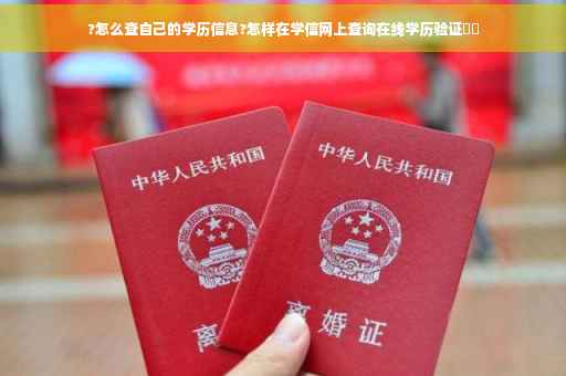 ?怎么查自己的学历信息?怎样在学信网上查询在线学历验证⚡️
