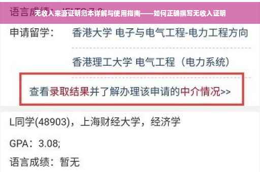 无收入来源证明范本详解与使用指南——如何正确撰写无收入证明