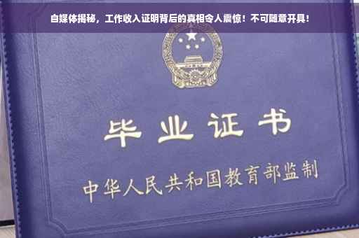 自媒体揭秘，工作收入证明背后的真相令人震惊！不可随意开具！