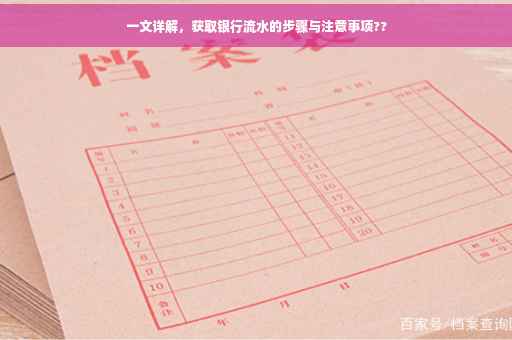 一文详解，获取银行流水的步骤与注意事项??