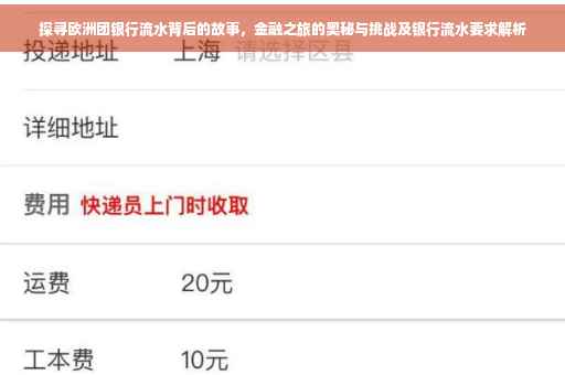 探寻欧洲团银行流水背后的故事，金融之旅的奥秘与挑战及银行流水要求解析