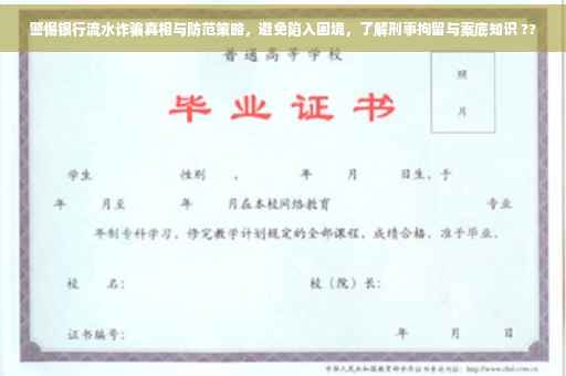 警惕银行流水诈骗真相与防范策略，避免陷入困境，了解刑事拘留与案底知识 ??
