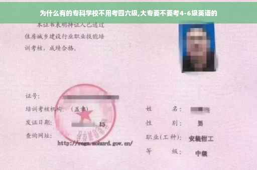为什么有的专科学校不用考四六级,大专要不要考4-6级英语的