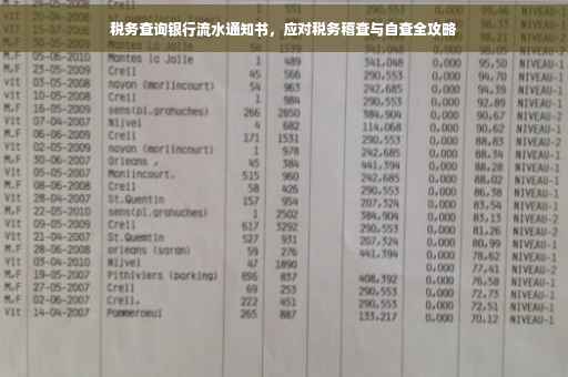 税务查询银行流水通知书，应对税务稽查与自查全攻略