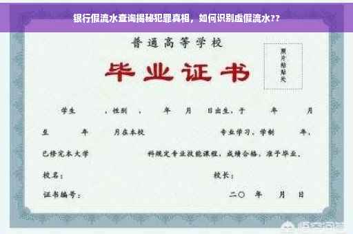 银行假流水查询揭秘犯罪真相，如何识别虚假流水??