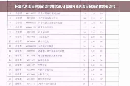 计算机含金量很高的证书有哪些,计算机行业含金量最高的有哪些证书