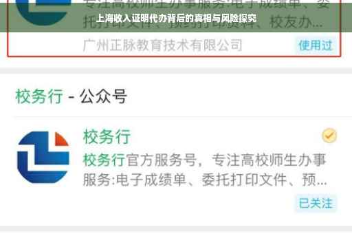 上海收入证明代办背后的真相与风险探究