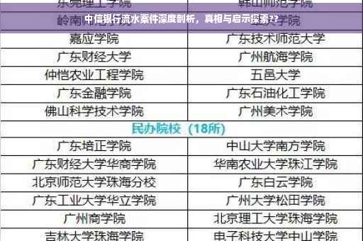 中信银行流水案件深度剖析，真相与启示探索??