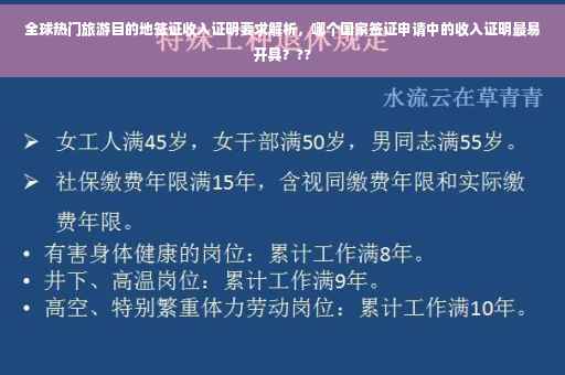 全球热门旅游目的地签证收入证明要求解析，哪个国家签证申请中的收入证明最易开具？??