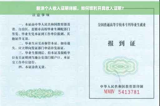 新浪个人收入证明详解，如何顺利开具收入证明？