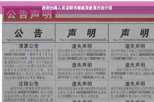 政府出庭人员证明书模板及使用方法介绍