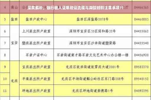 深度解析，银行收入证明验证流程与真假辨别注意事项??