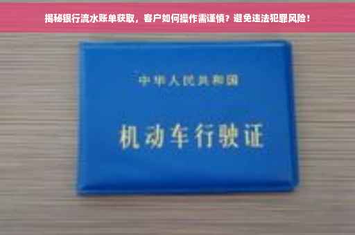 揭秘银行流水账单获取，客户如何操作需谨慎？避免违法犯罪风险！