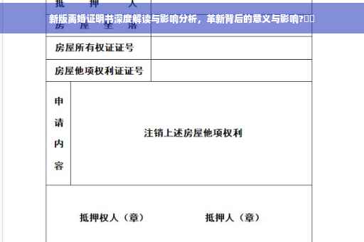 新版离婚证明书深度解读与影响分析，革新背后的意义与影响?⚡️