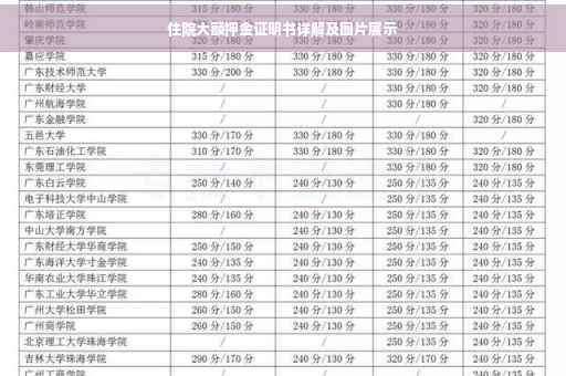 住院大额押金证明书详解及图片展示