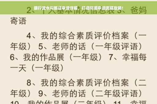 银行流水与签证申请详解，打造完美申请流程攻略！