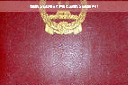 南京腹泻证明书图片详解及医院腹泻证明解析??