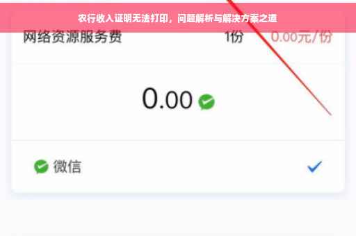 农行收入证明无法打印，问题解析与解决方案之道