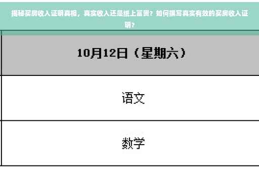 揭秘买房收入证明真相，真实收入还是纸上富贵？如何撰写真实有效的买房收入证明？