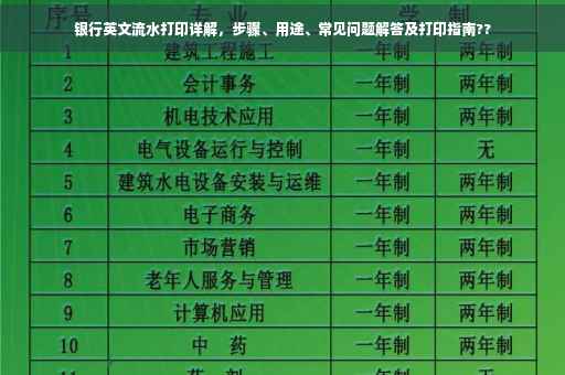 银行英文流水打印详解，步骤、用途、常见问题解答及打印指南??