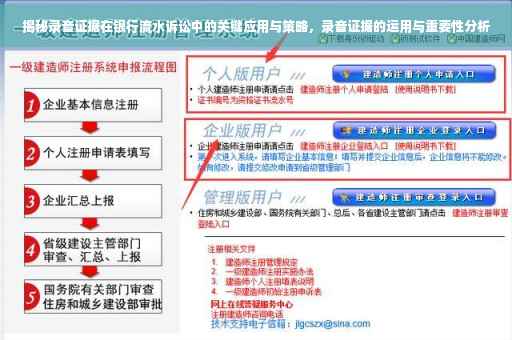 揭秘录音证据在银行流水诉讼中的关键应用与策略，录音证据的运用与重要性分析