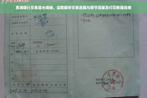 青海银行交易流水揭秘，深度解析交易流程与细节洞察及打印教程指南