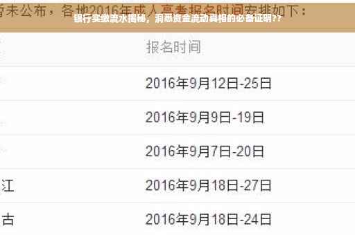 银行实缴流水揭秘，洞悉资金流动真相的必备证明??