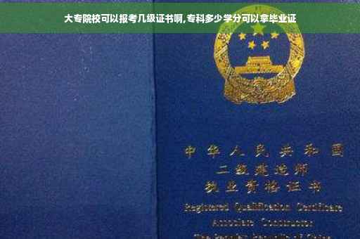 大专院校可以报考几级证书啊,专科多少学分可以拿毕业证