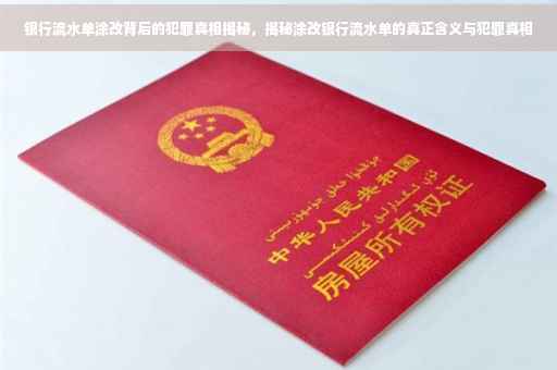 银行流水单涂改背后的犯罪真相揭秘，揭秘涂改银行流水单的真正含义与犯罪真相