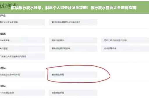 解读银行流水账单，洞悉个人财务状况全攻略！银行流水摘要大全速成指南！