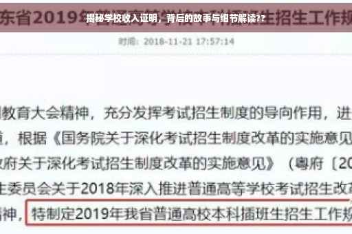揭秘学校收入证明，背后的故事与细节解读??