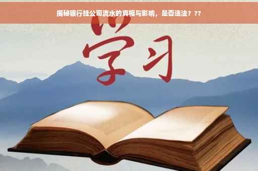 揭秘银行挂公司流水的真相与影响，是否违法？??