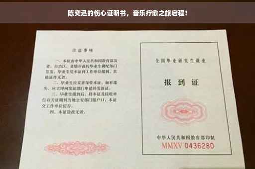 陈奕迅的伤心证明书，音乐疗愈之旅启程！