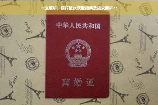 一文解析，银行流水获取指南及需求解析??